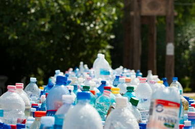 Plastic bottles on a table